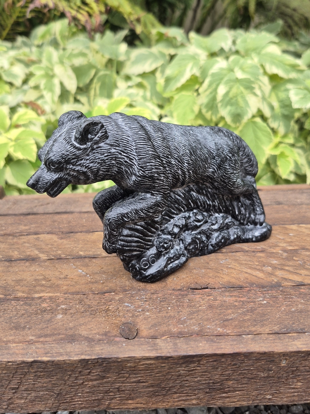 Vintage Nova Stone Art Wolf Figurine Model 66 Made in Canada - Like New